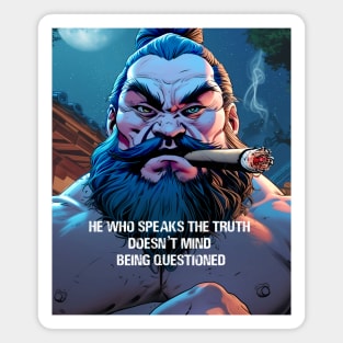 Puff Sumo: He who speaks the truth doesn’t mind being questioned on a Dark Background Magnet